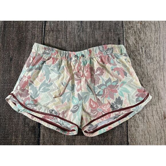 Prana Womens Size Large Floral Multicolor Drawstring Eyelet Lace Trim Shorts - Picture 1 of 6